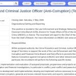 Spécialiste en prévention du crime et justice pénale (lutte anti-corruption)