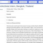 Stagiaire Bibliothécaire Multimedia & Archiviste – ONU Bangkok