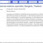 Spécialiste en Partenariats et Relations Extérieures – Bangkok