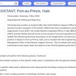 Assistant Ingénieur – Mission de Soutien ONU (Port-au-Prince)