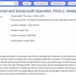 Spécialiste Principal en Audit Environnemental et Social