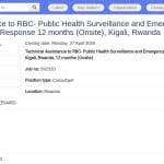 Expert en Surveillance de Santé Publique et Préparation aux Urgences – UNICEF Rwanda