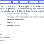 Consultant international – Développement de la petite enfance dans la formation des enseignants