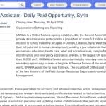 Assistant RH – Mission quotidienne, Syrie