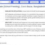 Chargé de Programme – Alimentation Scolaire (Cox&rsquo;s Bazar)