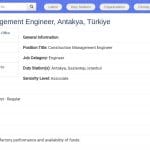 Ingénieur en gestion de construction – Turquie