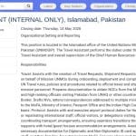 Travel Assistant (UNMOGIP) – Islamabad