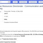 Stagiaire en Communication RH et Événements – BEI Luxembourg