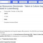 Stagiaire en Acquisition de Talents – BEI Luxembourg