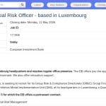 Quantitative Risk Officer – Modélisation Financière (Luxembourg)