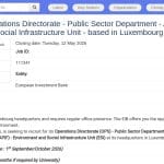 Stagiaire en conseil en infrastructures durables – BEI Luxembourg
