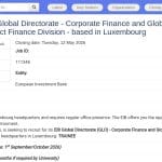 Stagiaire en Financement de Projets – EIB Global – Luxembourg