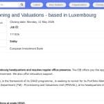 Graduate en Provisioning et Valuations – Luxembourg