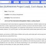 Chef de Projet SURAKKHA – Réfugiés Rohingyas