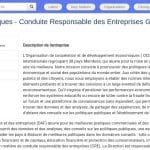 Analyste des politiques – Conduite responsable des entreprises (CRE)