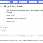 Chief Information Technology Auditor, UNICEF Nairobi