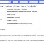 Consultant national en santé et chaleur – Phnom Penh