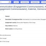 Assistant·e Communication – Engagement Communautaire (Kalemie)