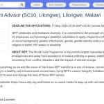 Conseiller principal en développement – WFP Malawi