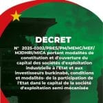 Burkina Faso fixe les règles de participation dans les mines