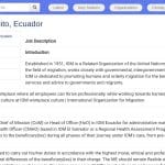 Médecin Escort – OIM Équateur (Quito)