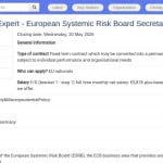 Expert en Stabilité Financière – ESRB, Francfort