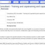 Consultant PEC – Formation et renforcement des capacités pour autoclave au Belize (à distance)
