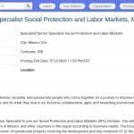 Spécialiste Protection Sociale et Marchés du Travail – Mexique