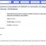 Consultant WASH en milieu scolaire – Évaluation rapide (Zimbabwe)