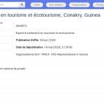 Expert national en tourisme et écotourisme durable