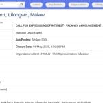 Expert juridique national en indications géographiques (GI) – Malawi