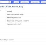 Responsable principal des normes alimentaires – FAO Rome