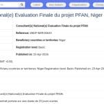 Consultant National – Évaluation Finale du Projet PFAN, Niger