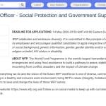 Responsable des Programmes – Protection Sociale et Soutien Gouvernemental