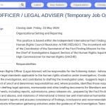 Conseiller juridique / Expert en droits humains – Mission d&rsquo;enquête (Nairobi)