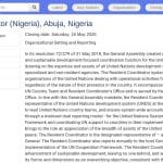 Coordonnateur Résident ONU – Nigeria (Abuja)