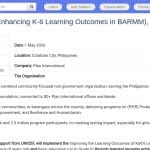 Chef de Projet Éducation – Amélioration des Apprentissages K-6 (BARMM)