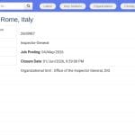 Inspecteur Général – Direction de l’Audit et des Enquêtes (Rome)