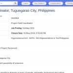 Coordinateur de Projet Terrain – Relevé Agricole, Cagayan