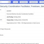 Coordinateur Sécurité Alimentaire et Nutritionnelle – Freetown