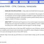 Assistant de Programme RAM – PAM, Caracas