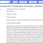 Stagiaire en coordination du développement – Bureau du Coordonnateur Résident, Colombo