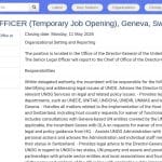 Senior Legal Officer – UNOG Genève (Temporaire)