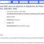 Consultant(e) National SBC – Réponse à l’épidémie de Polio (Mopti, Gao, Ménaka)