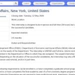 Stagiaire en Affaires Économiques – ONU New York