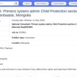 Consultant national – Administrateur système Primero (Protection de l&rsquo;enfance)