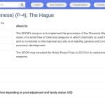 Senior Linguist Chinois (P-4) – OPCW, La Haye