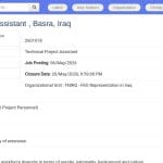 Assistant Technique Projet – Palmier Dattier – Bassorah