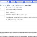 Spécialiste LG-SIMS (P3) – Analyses nucléaires, Seibersdorf