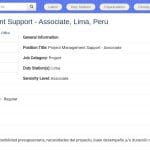 Chargé(e) de soutien à la gestion de projet – Lima, Pérou